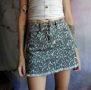Vintage Havana Leopard Mini Skirt